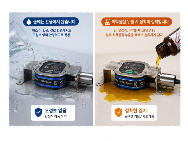 산업용 누액감지기, 물 오작동·유기용제 감지 문제 해결 방법